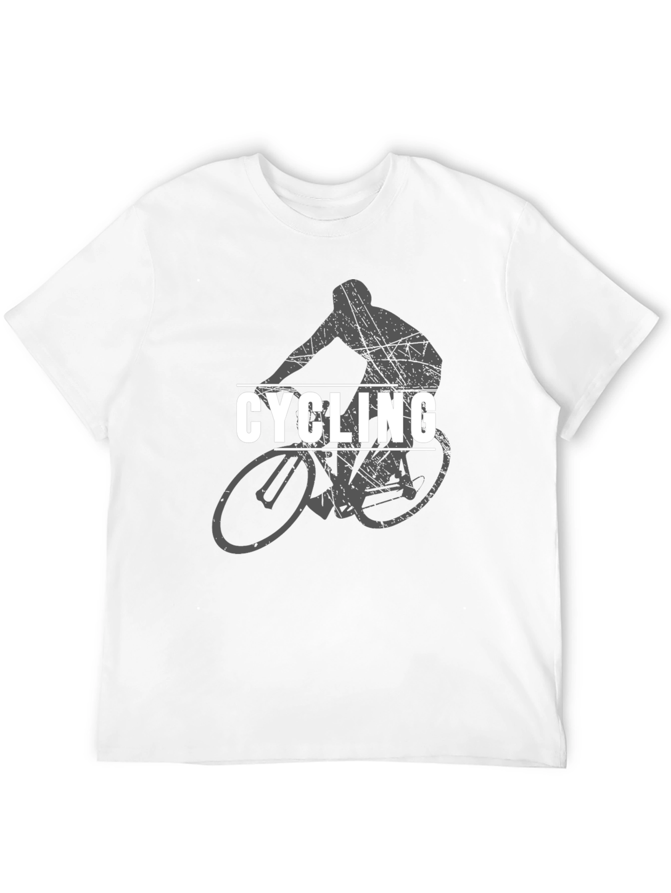 Cycling Graphic T-Shirt - Black Cotton Blend Tee