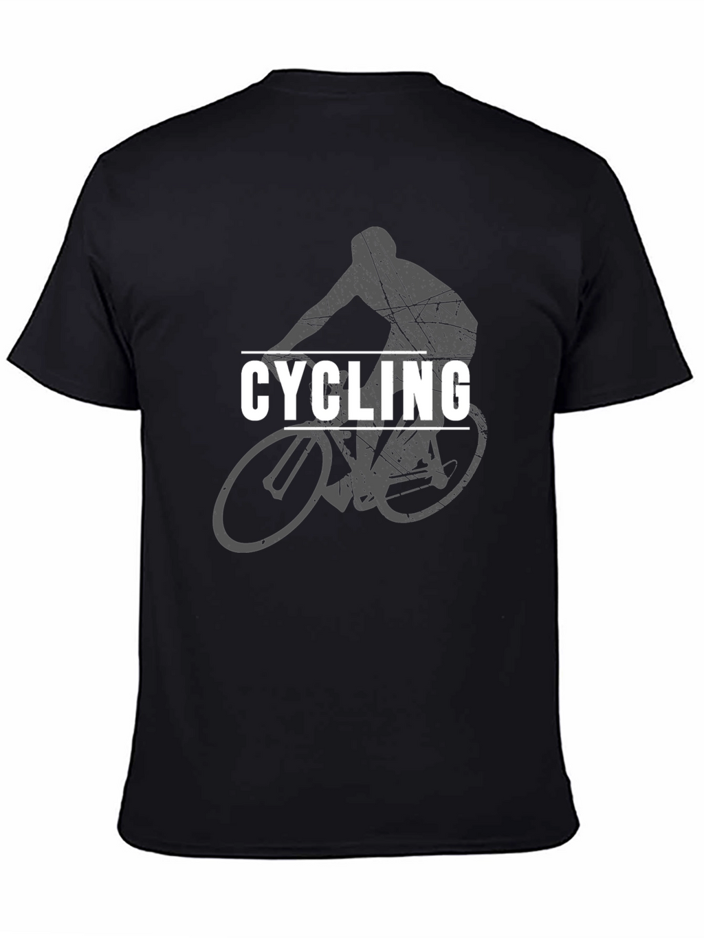 Cycling Graphic T-Shirt - Black Cotton Blend Tee
