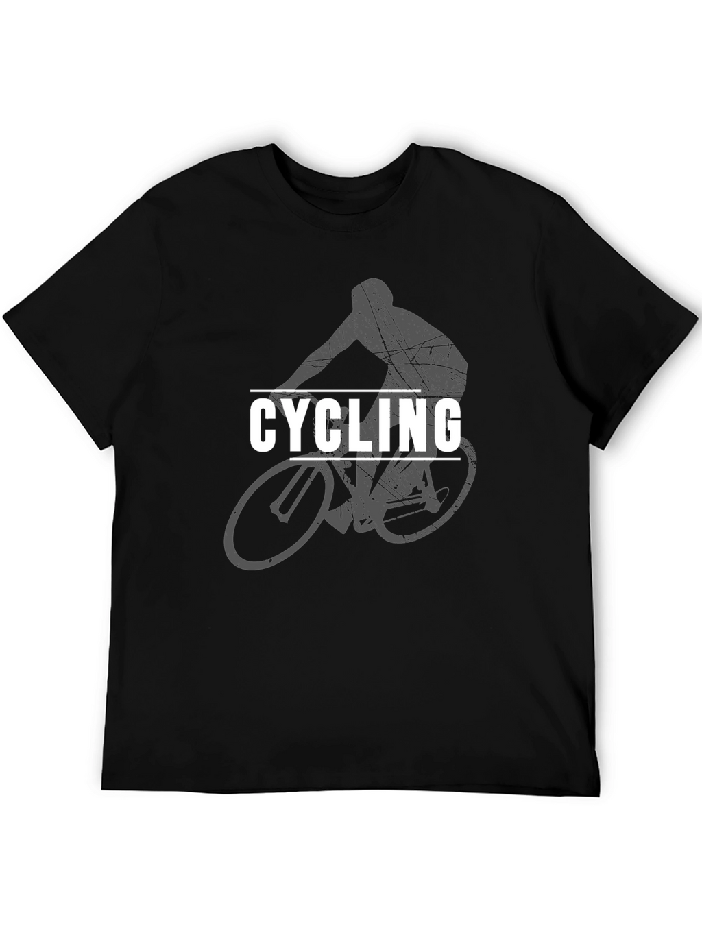 Cycling Graphic T-Shirt - Black Cotton Blend Tee