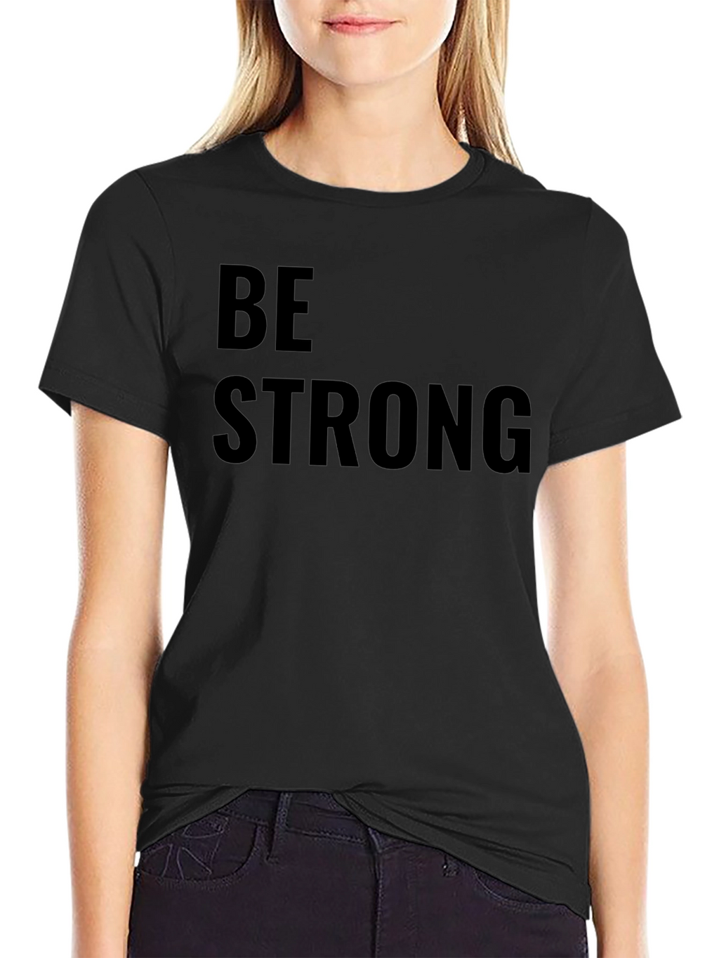 Be Strong Black Graphic Tee