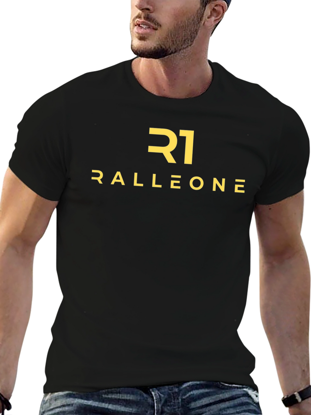 Ralleone R1 Black Graphic Tee - Mens