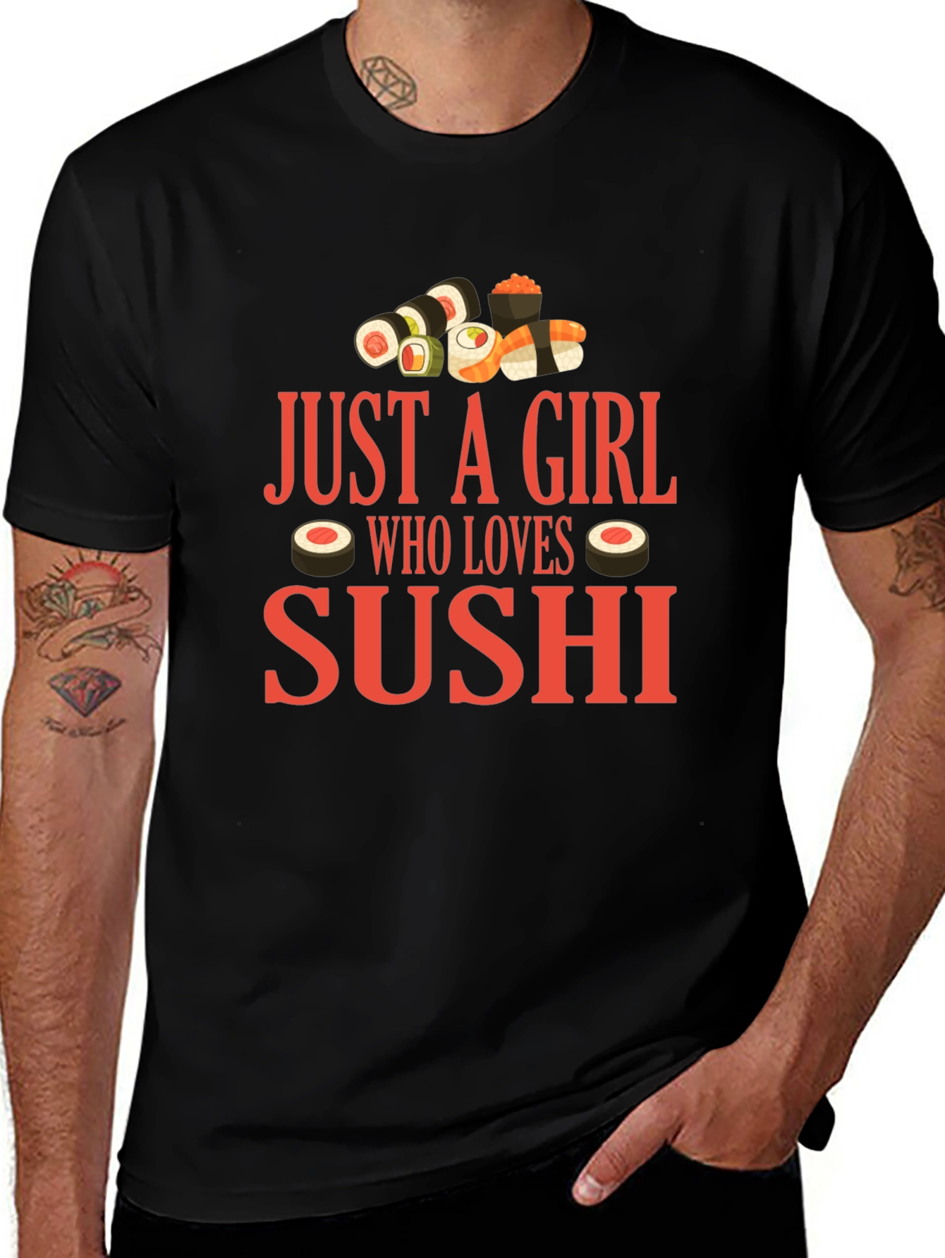 Sushi Lover Graphic Tee - Just a Girl Who Loves Sushi