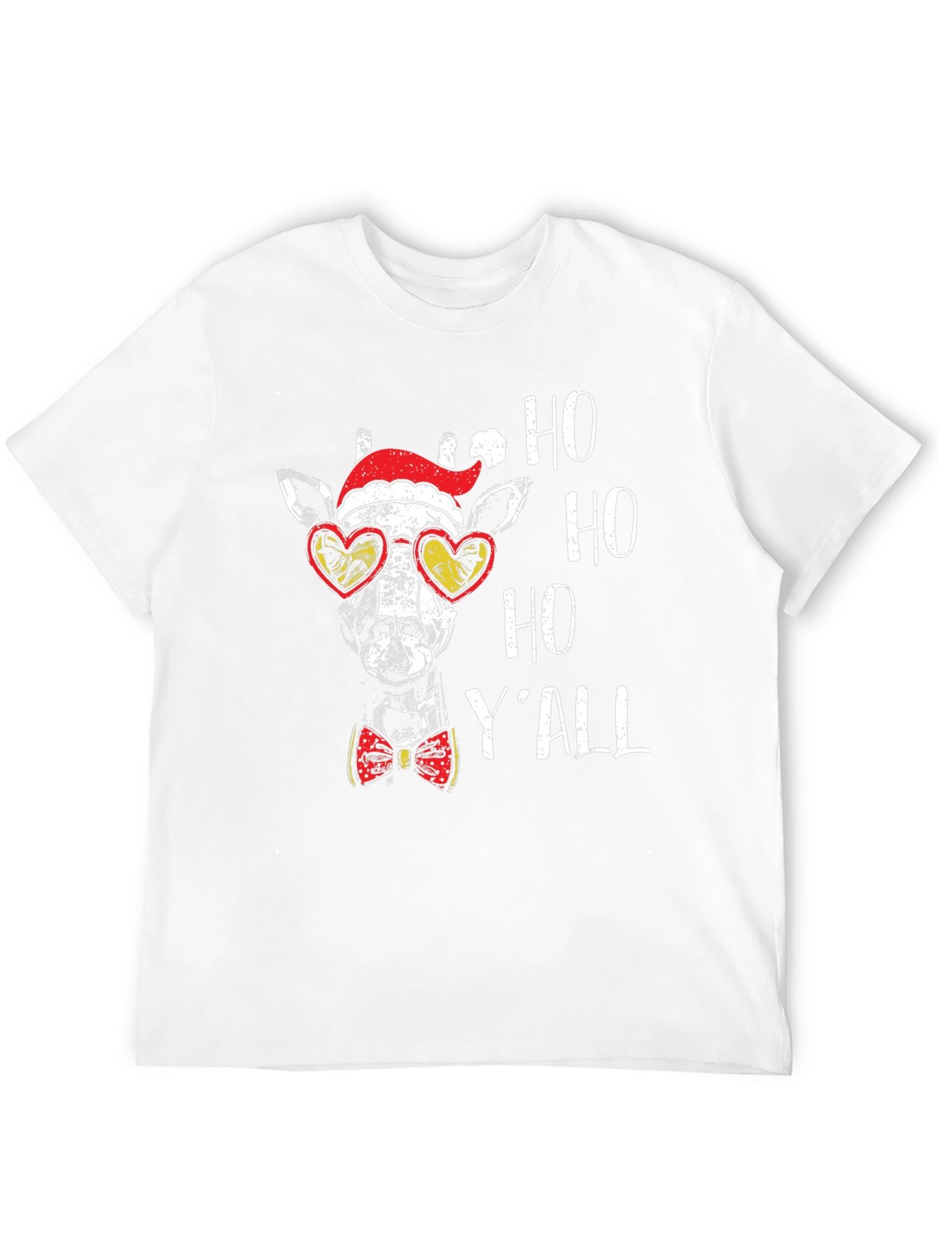 Festive Giraffe Tee: Ho Ho Ho Yall Shirt