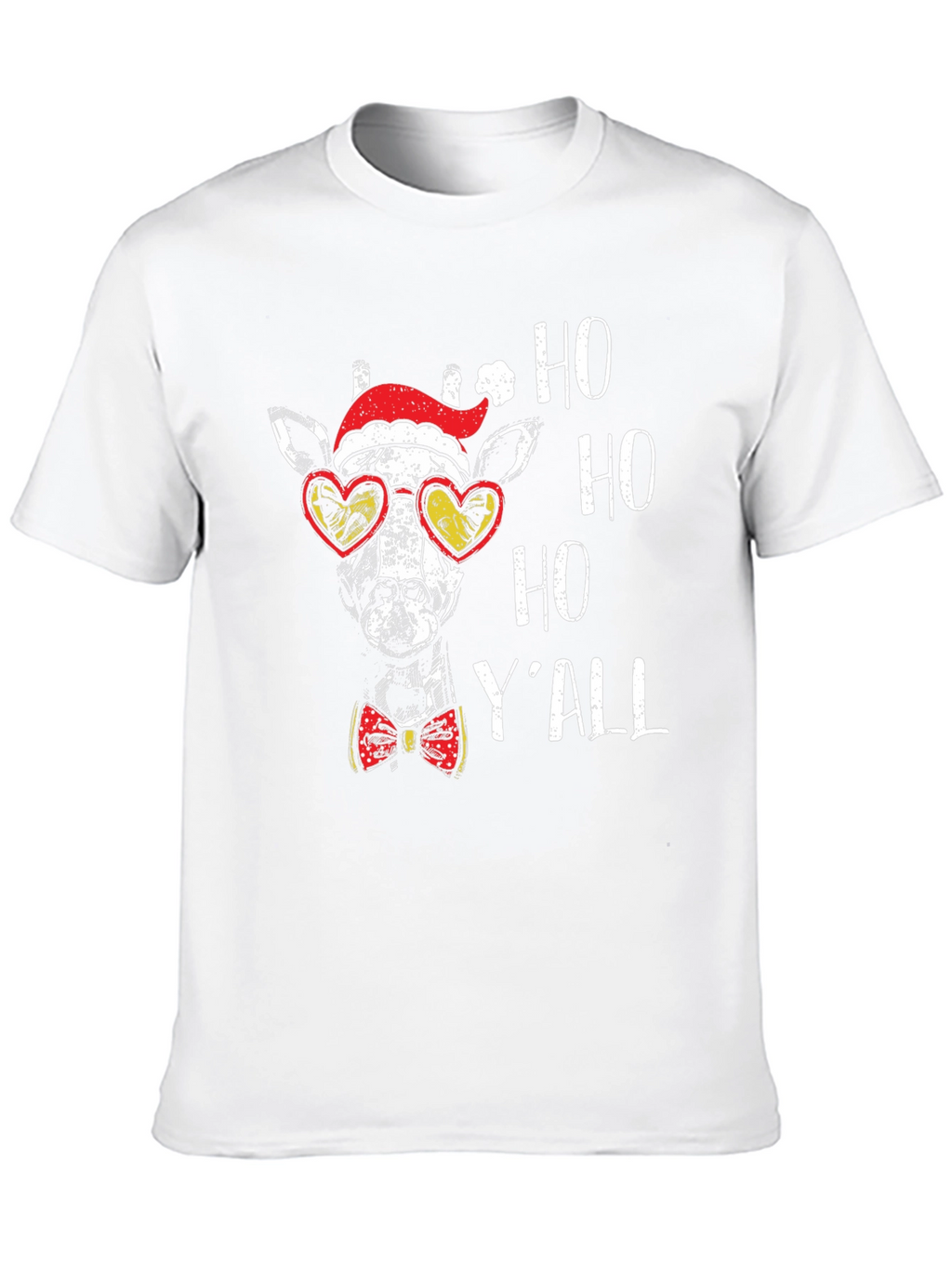 Festive Giraffe Tee: Ho Ho Ho Yall Shirt