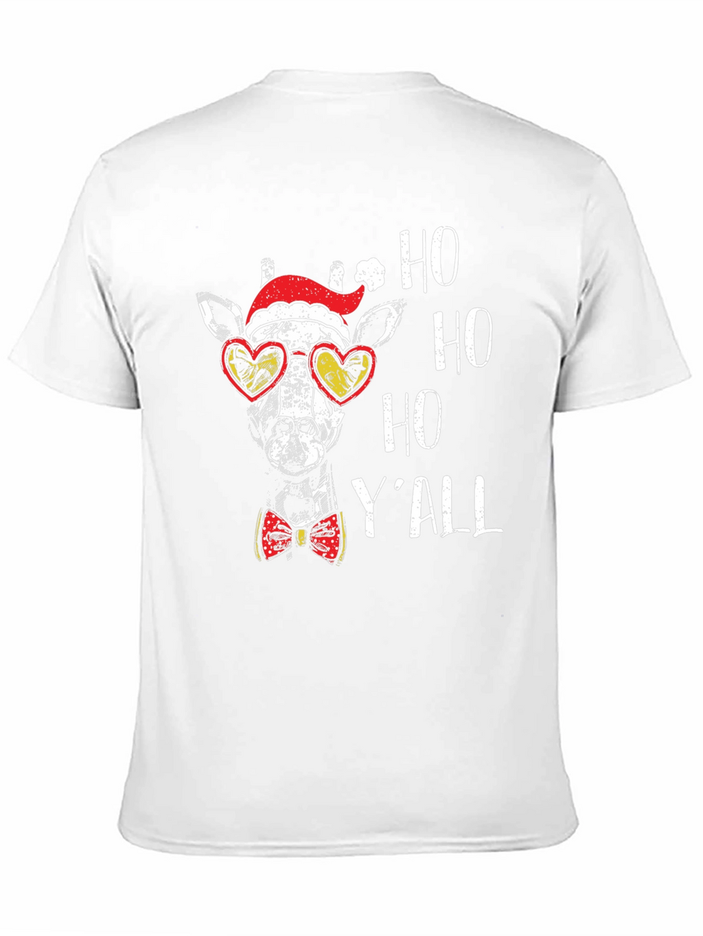 Festive Giraffe Tee: Ho Ho Ho Yall Shirt