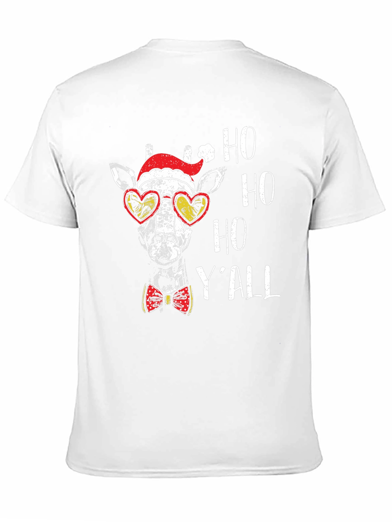 Festive Giraffe Tee: Ho Ho Ho Yall Shirt