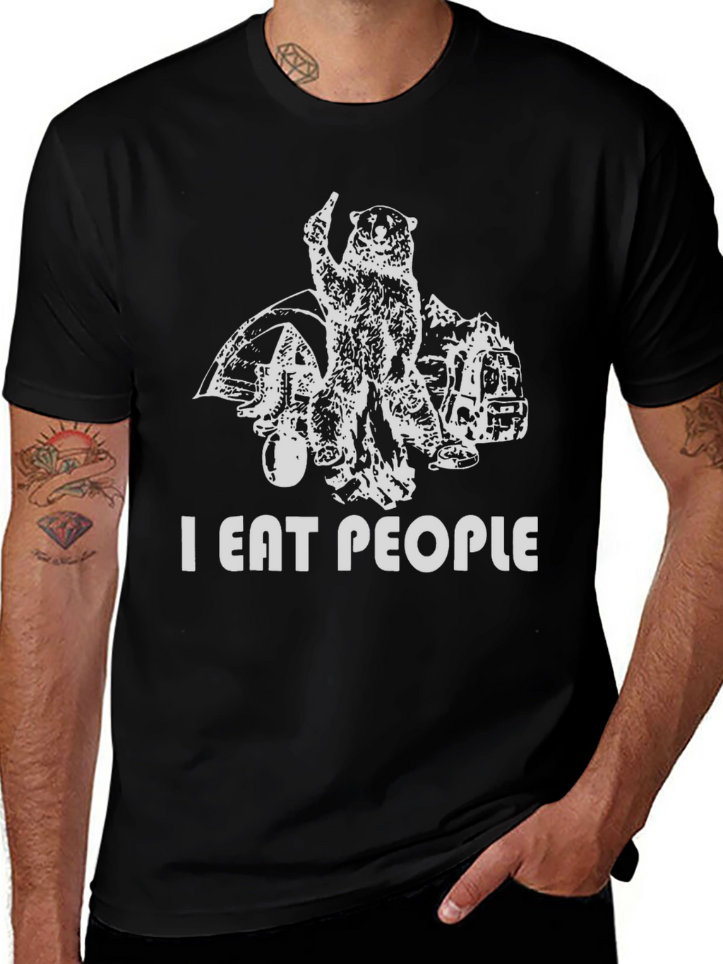 I Eat People Funny Bear T-Shirt