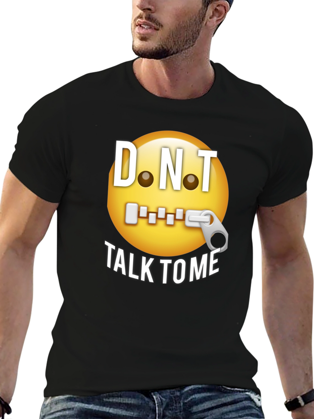D.N.T. Emoji Graphic T-Shirt - Black Humor Tee
