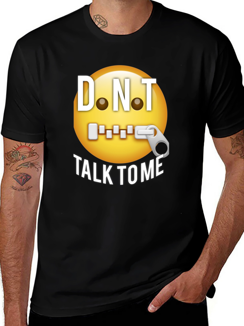 D.N.T. Emoji Graphic T-Shirt - Black Humor Tee