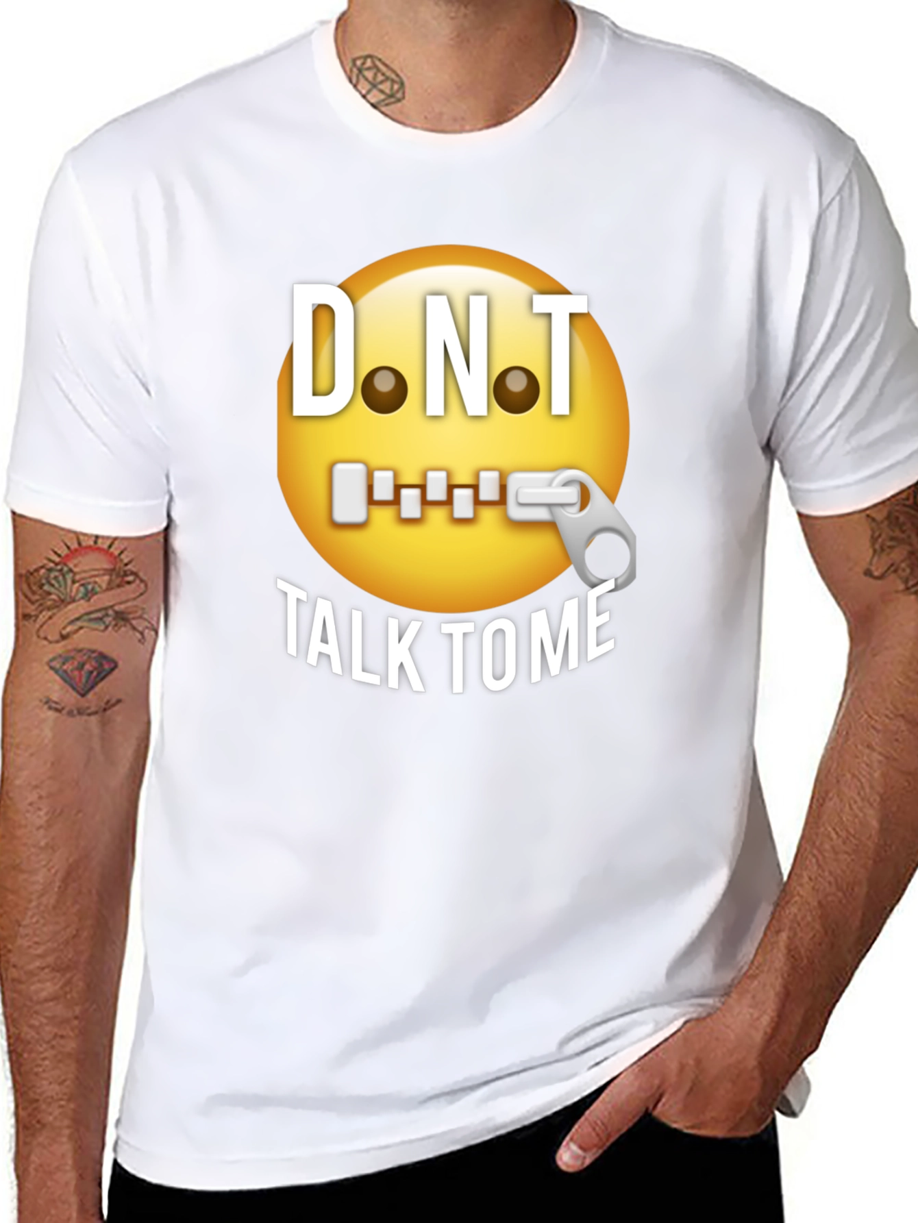D.N.T. Emoji Graphic T-Shirt - Black Humor Tee