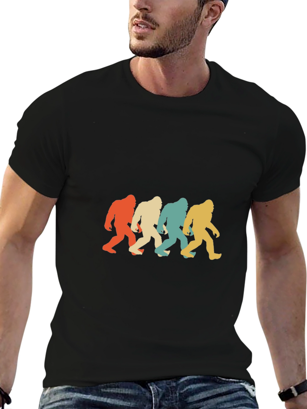 Retro Bigfoot T-Shirt: Sasquatch Silhouette Tee