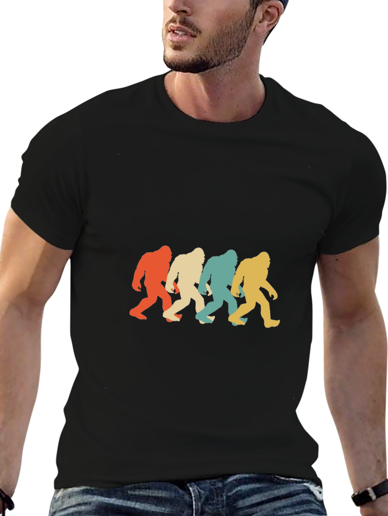 Retro Bigfoot T-Shirt: Sasquatch Silhouette Tee