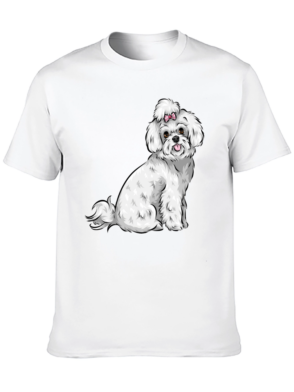 Cute Dog Graphic Tee - Black Cotton T-Shirt