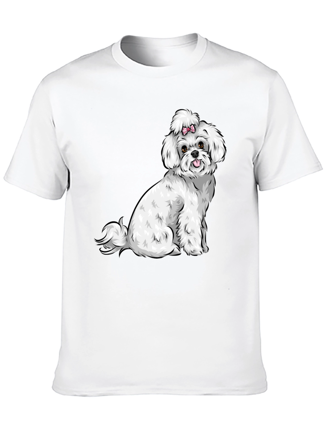 Cute Dog Graphic Tee - Black Cotton T-Shirt