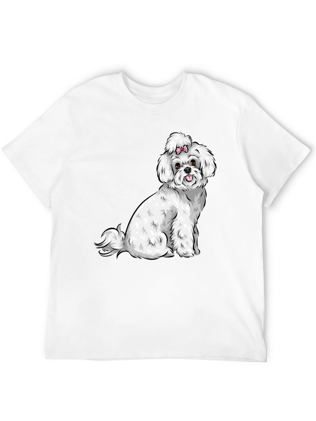 Cute Dog Graphic Tee - Black Cotton T-Shirt