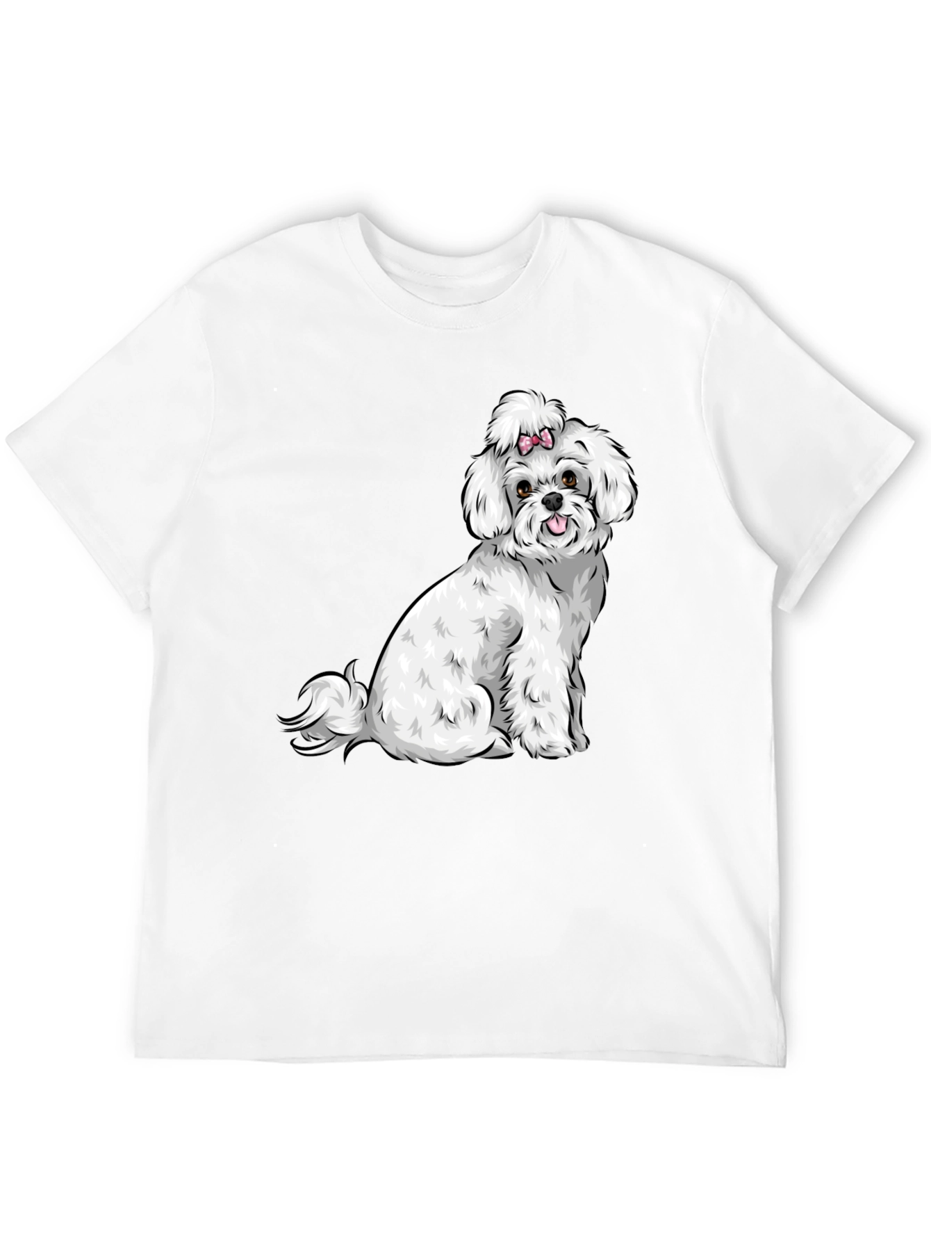 Cute Dog Graphic Tee - Black Cotton T-Shirt