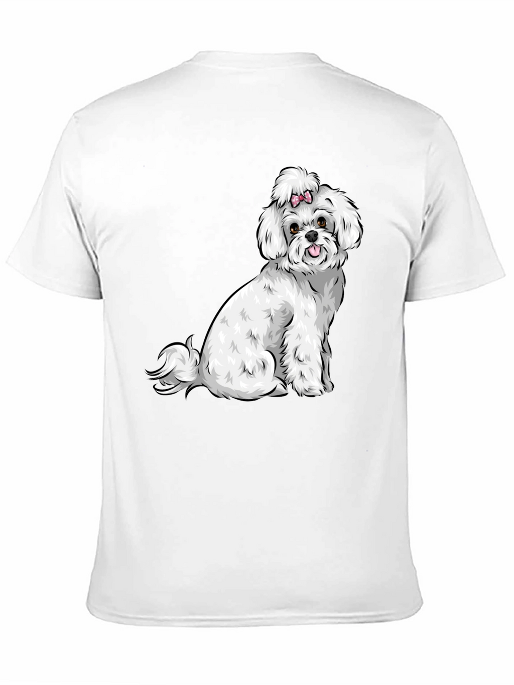Cute Dog Graphic Tee - Black Cotton T-Shirt