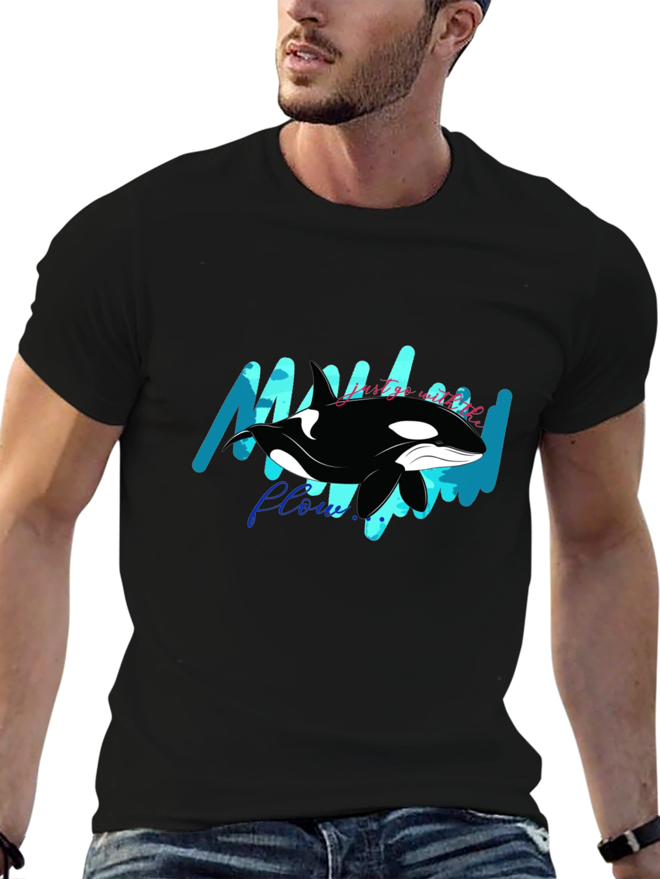 Orca Whale Graphic Tee - Just Go With the Flow!
