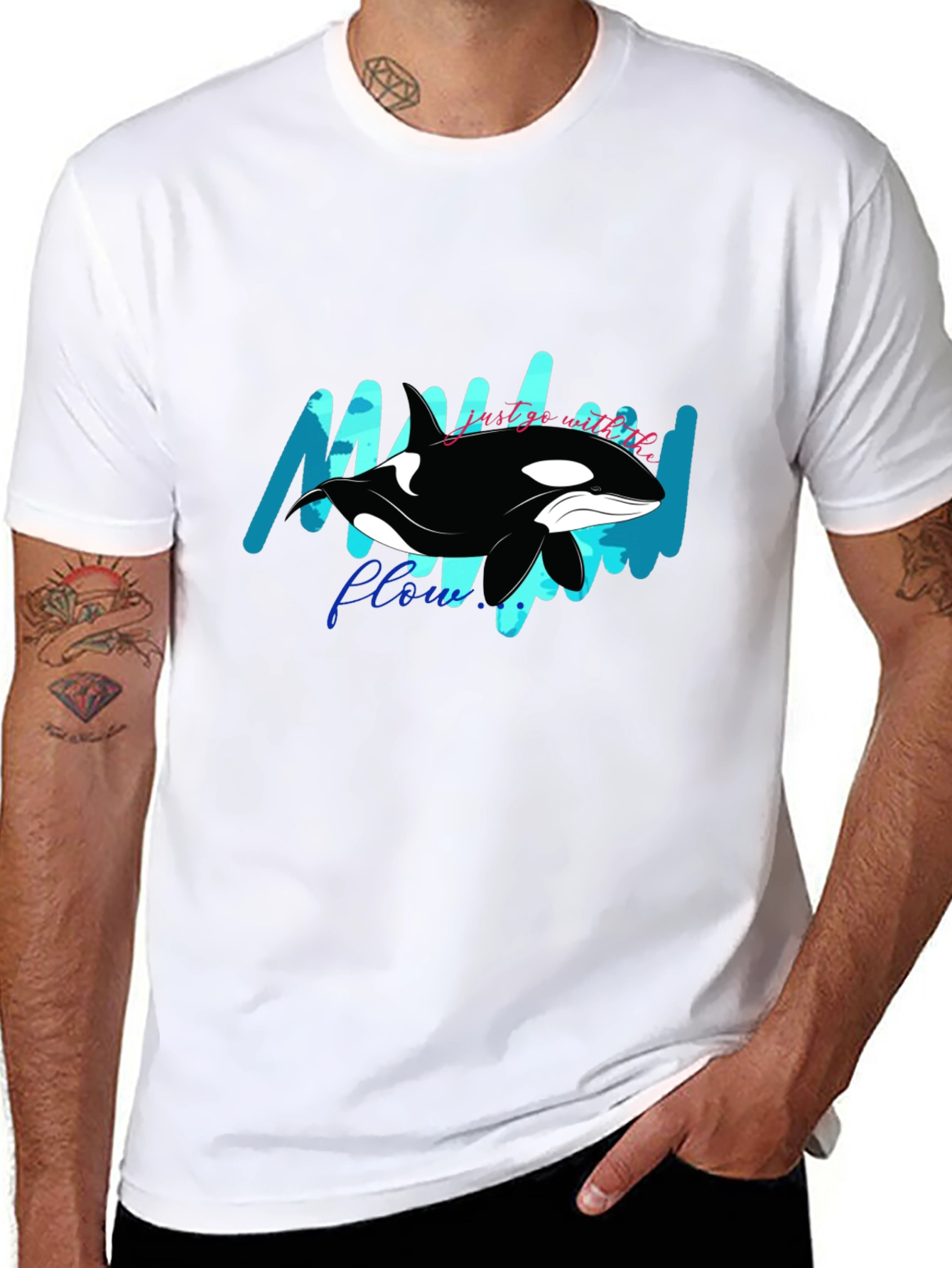 Orca Whale Graphic Tee - Just Go With the Flow!