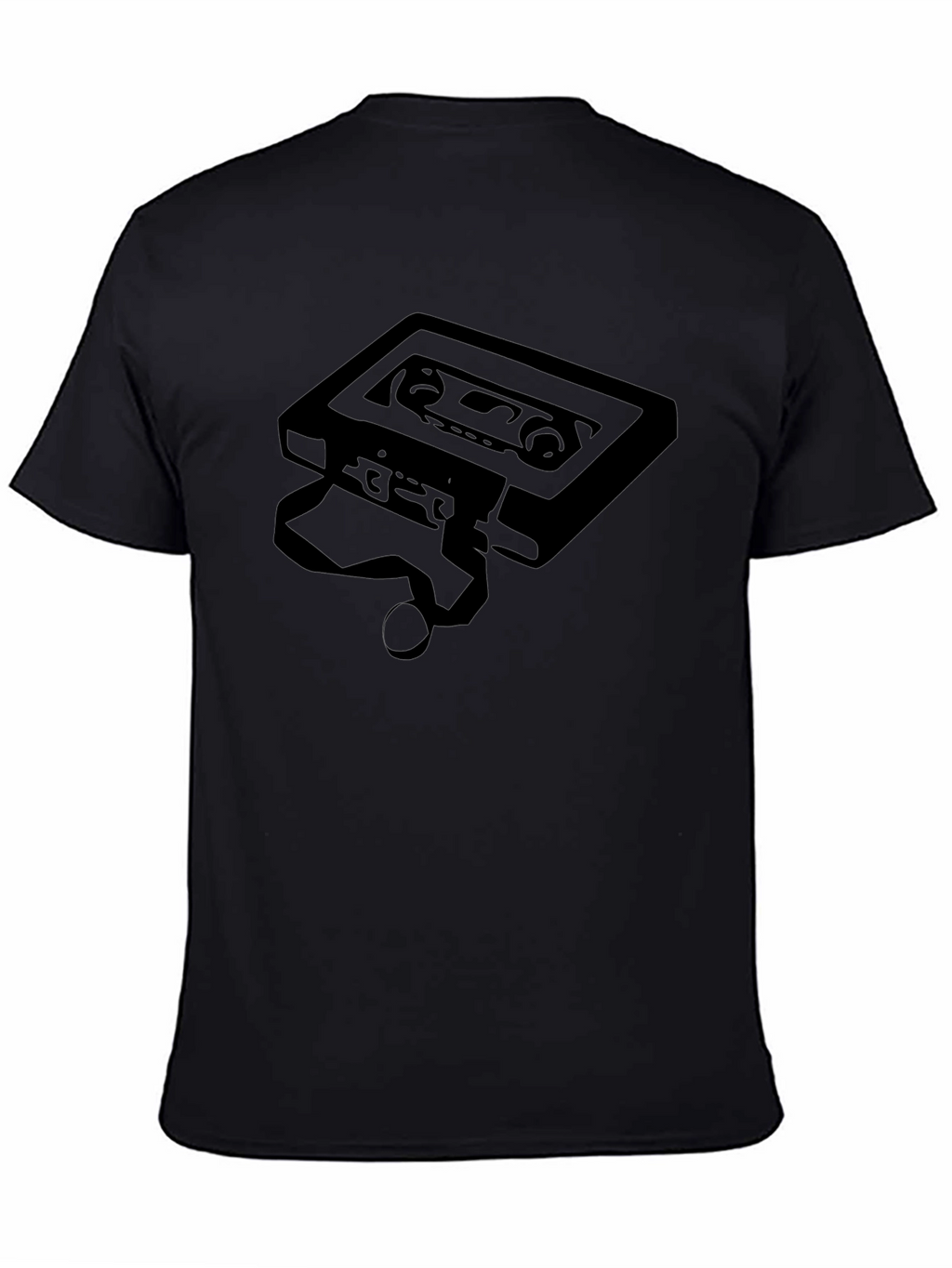 Retro Cassette Tape Graphic Tee - Black