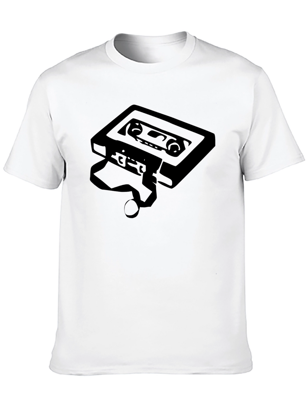Retro Cassette Tape Graphic Tee - Black