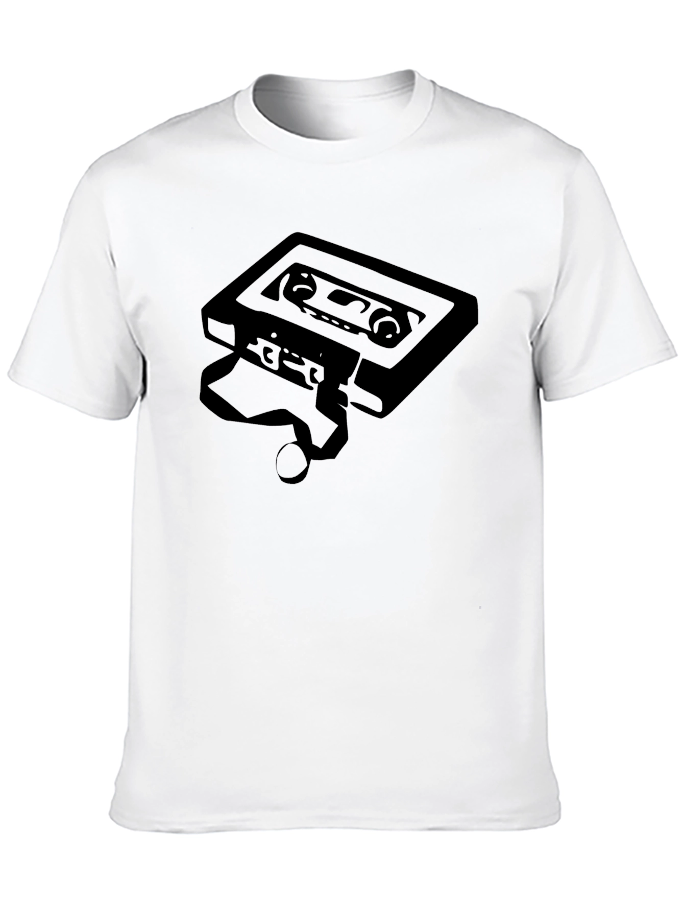 Retro Cassette Tape Graphic Tee - Black