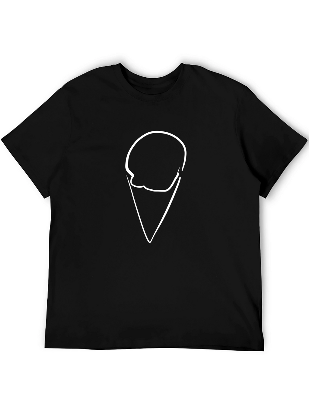 Cool Ice Cream Graphic Tee - Black Cotton T-Shirt