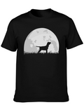 Dog Silhouette Moon Graphic Tee