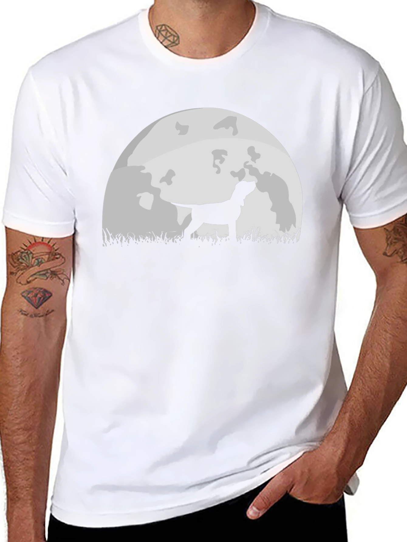 Dog Silhouette Moon Graphic Tee