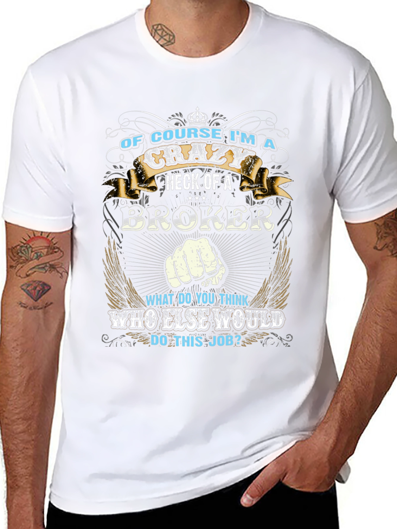 Crazy Broker T-Shirt - Unique Graphic Tee