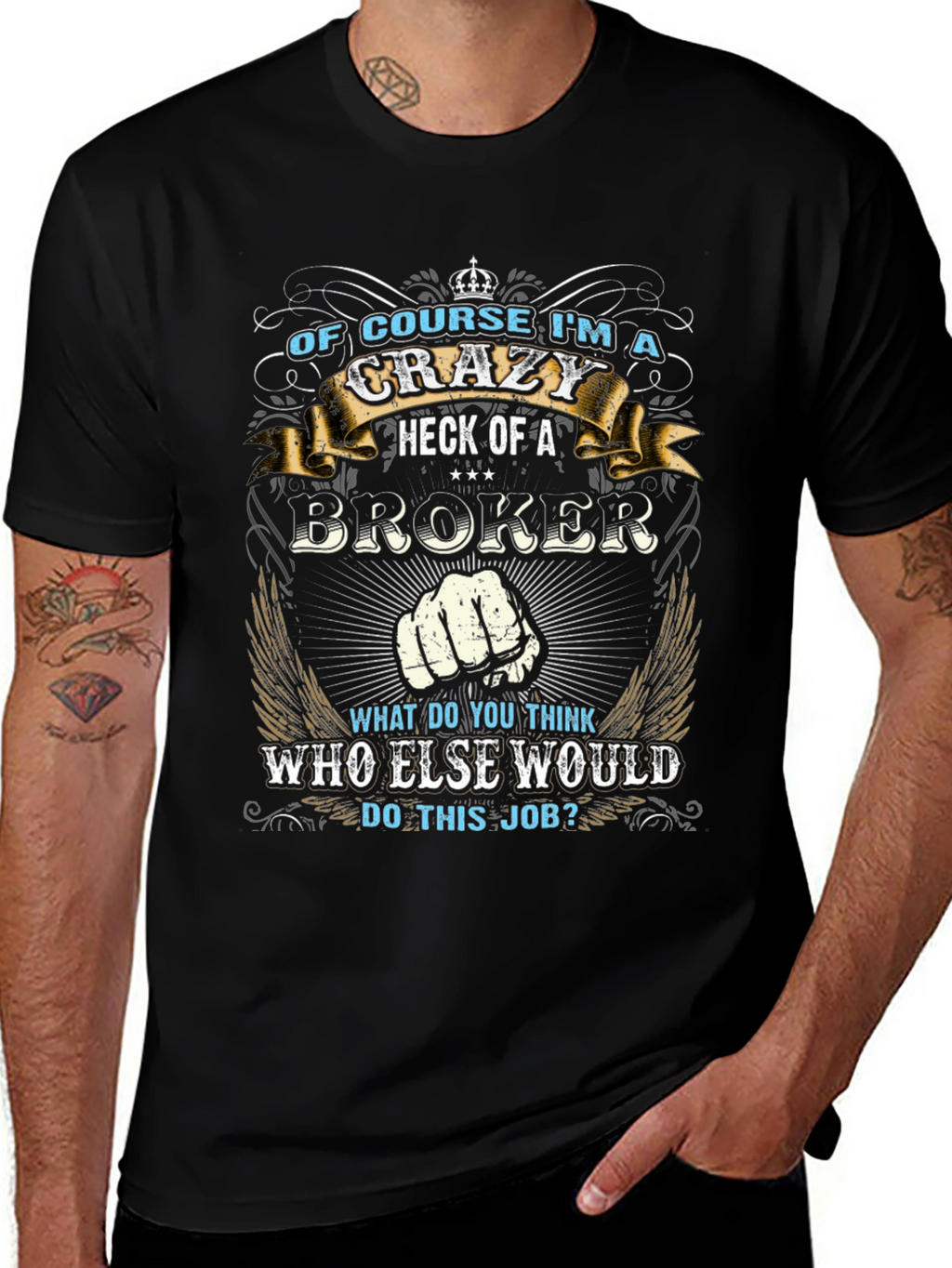 Crazy Broker T-Shirt - Unique Graphic Tee