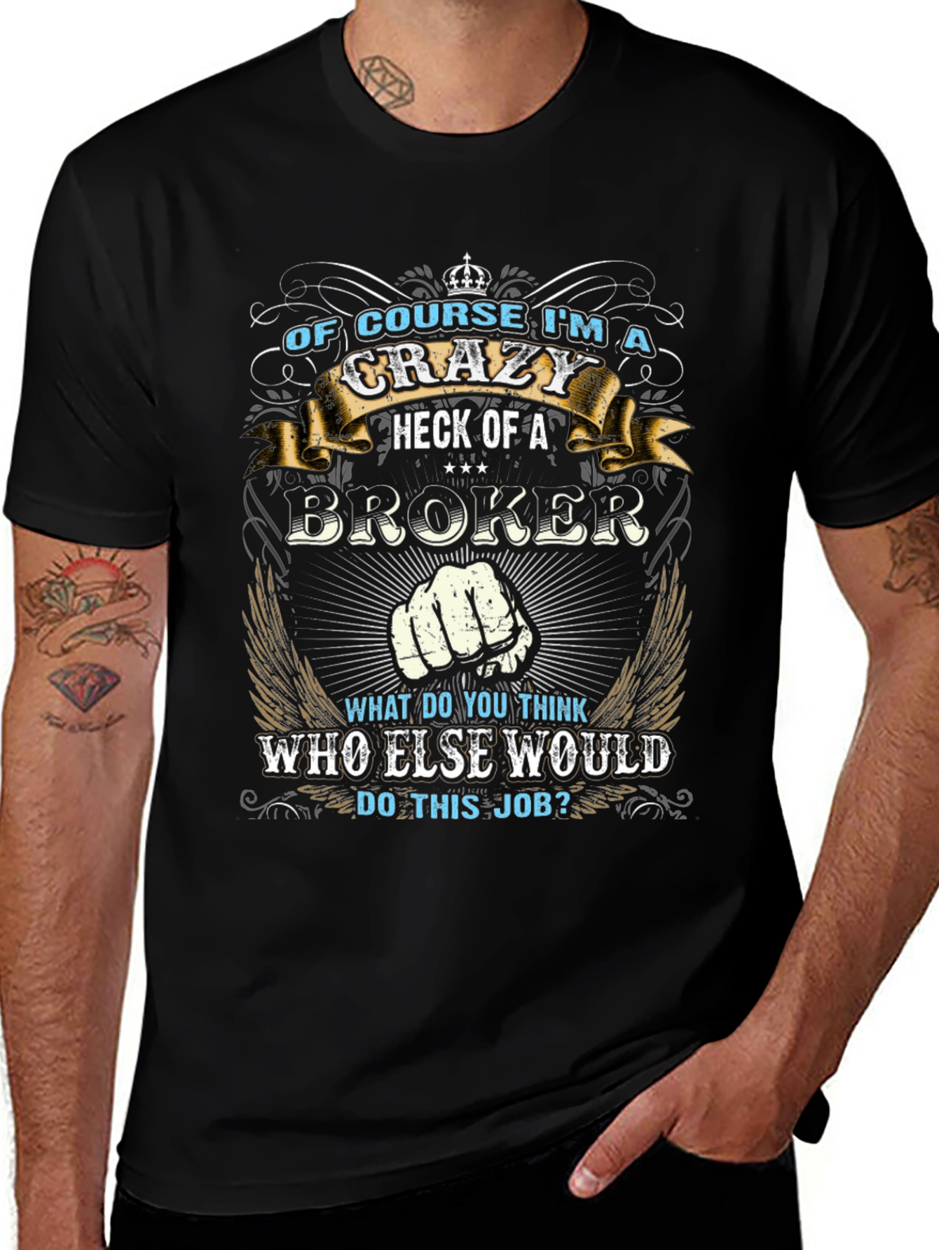 Crazy Broker T-Shirt - Unique Graphic Tee