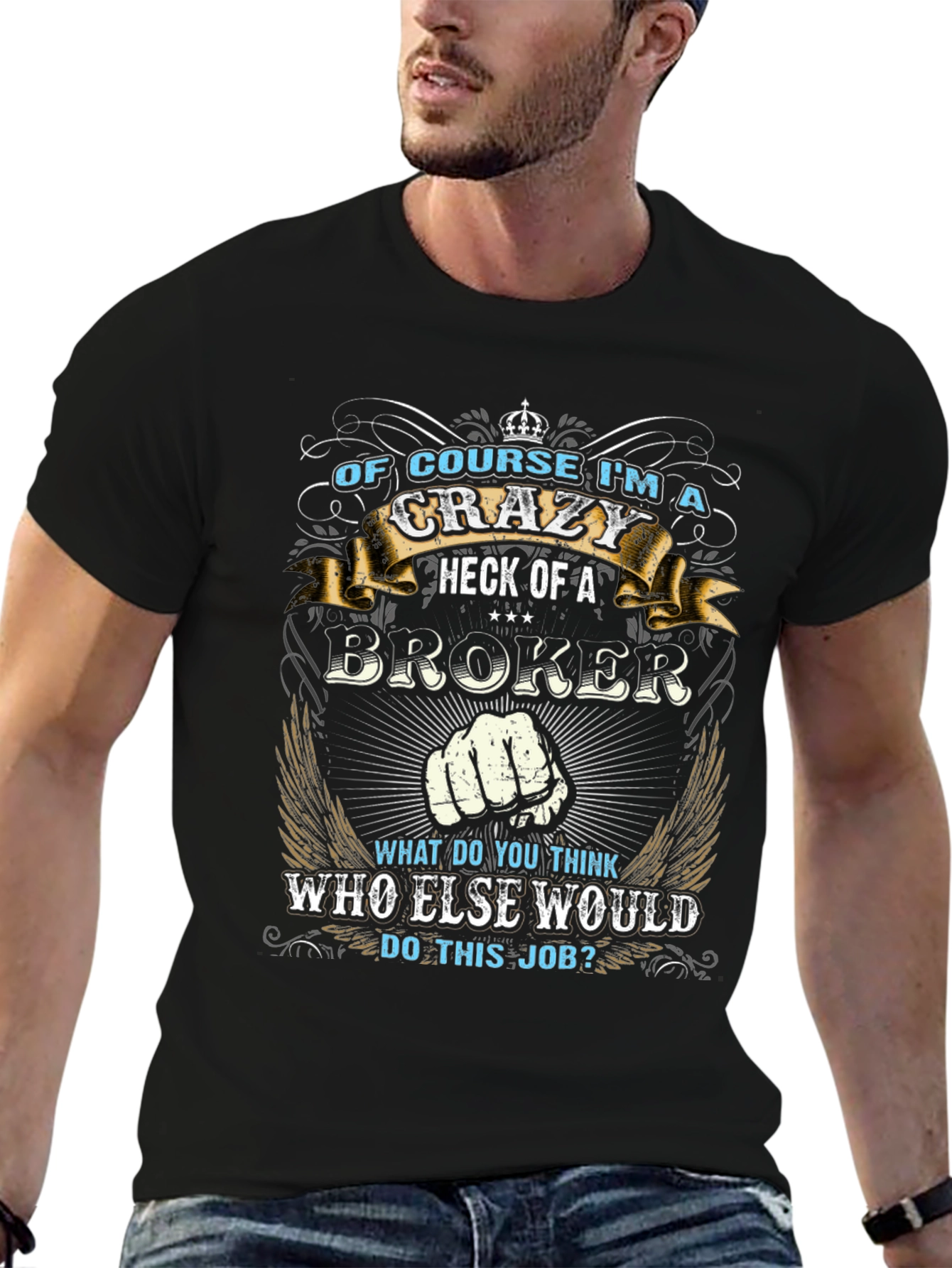 Crazy Broker T-Shirt - Unique Graphic Tee