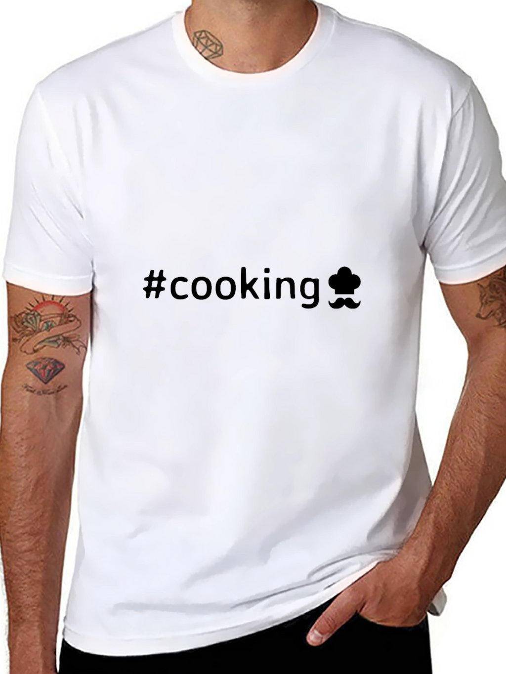 Cooking T-Shirt - Chef Hat and Mustache Graphic Tee
