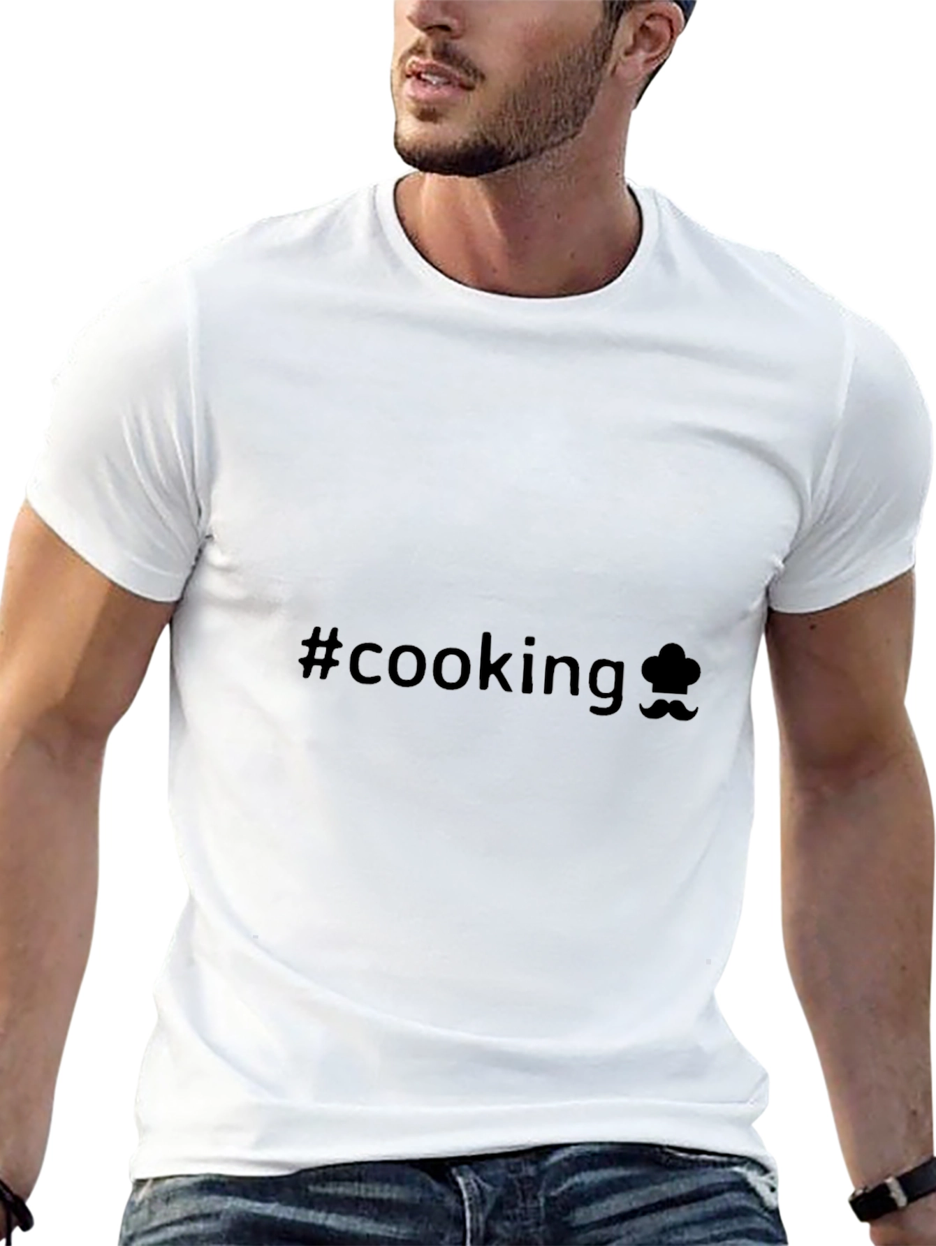 Cooking T-Shirt - Chef Hat and Mustache Graphic Tee