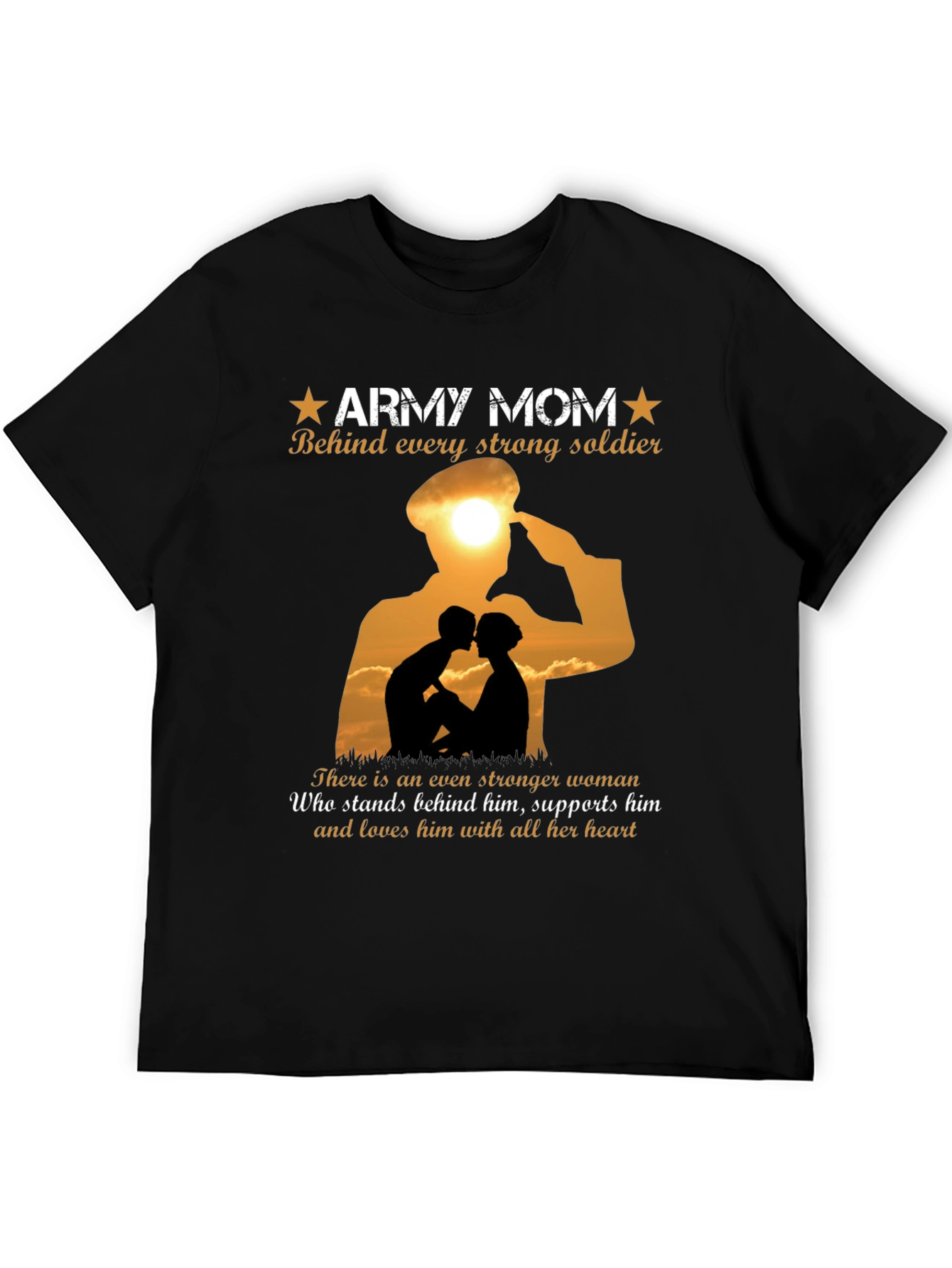 Army Mom T-Shirt - Strong Soldier Support