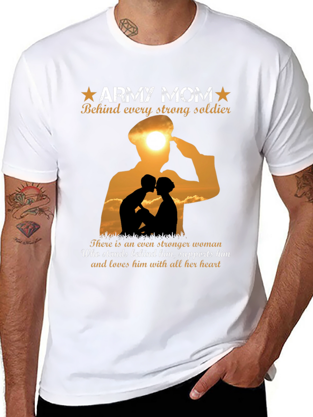 Army Mom T-Shirt - Strong Soldier Support