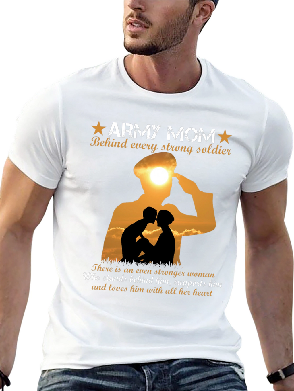 Army Mom T-Shirt - Strong Soldier Support