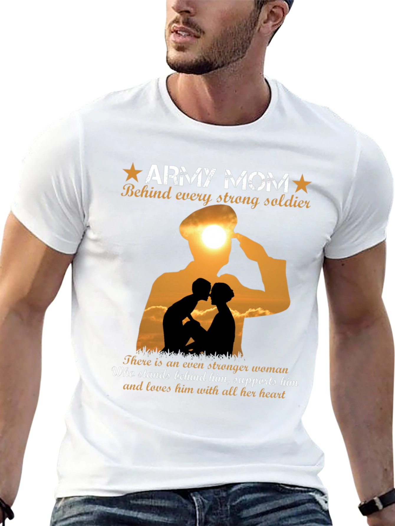 Army Mom T-Shirt - Strong Soldier Support
