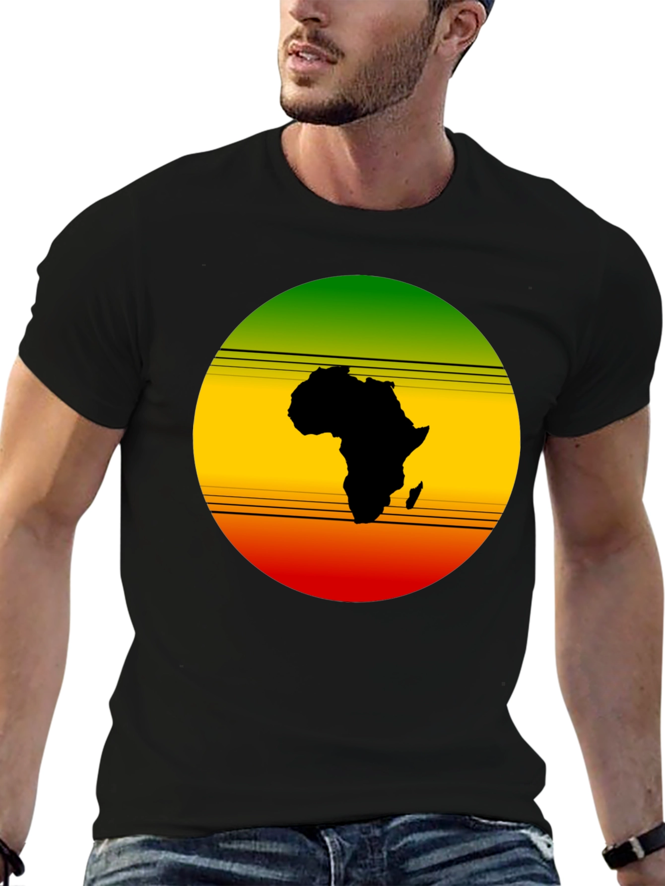 Africa Map Rasta Color T-Shirt