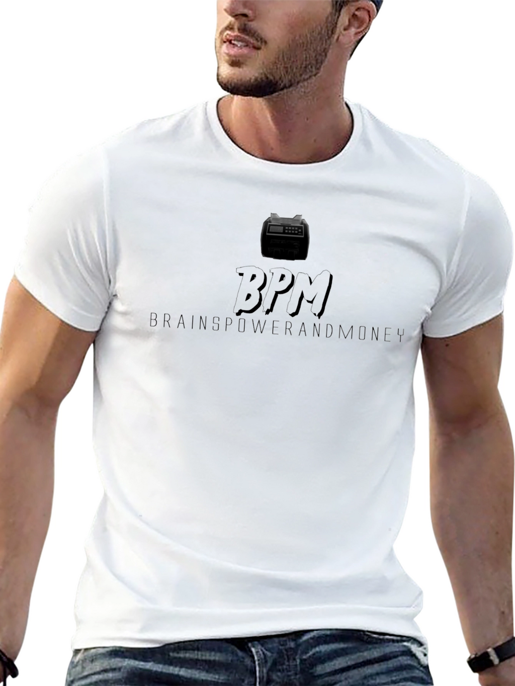 BPM Brainpower & Money Black Graphic Tee