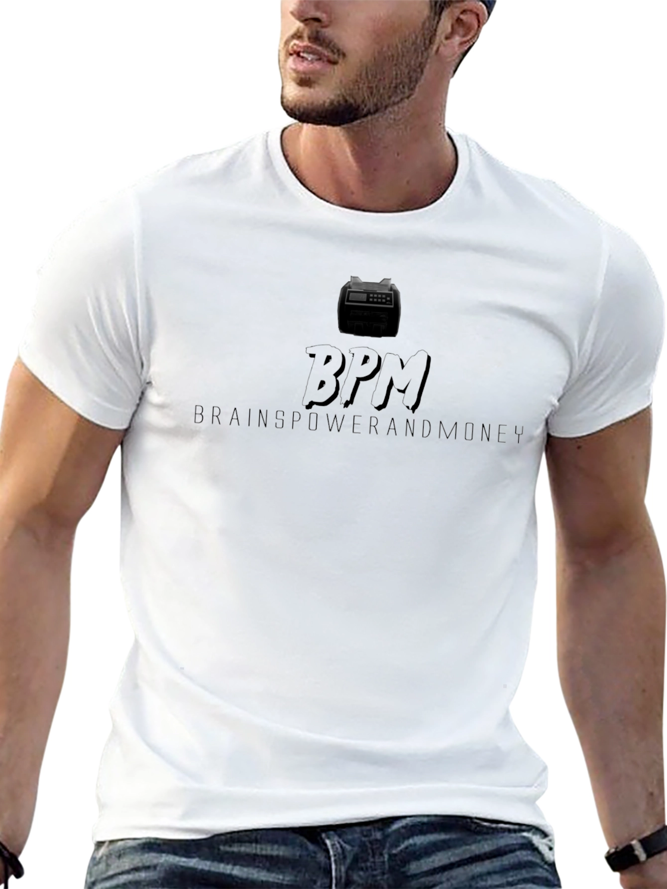 BPM Brainpower & Money Black Graphic Tee