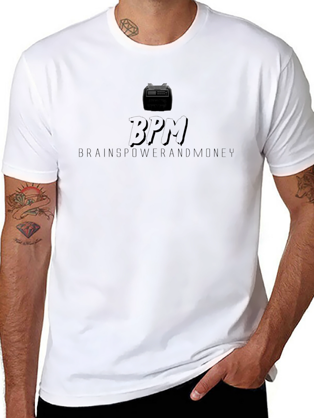 BPM Brainpower & Money Black Graphic Tee