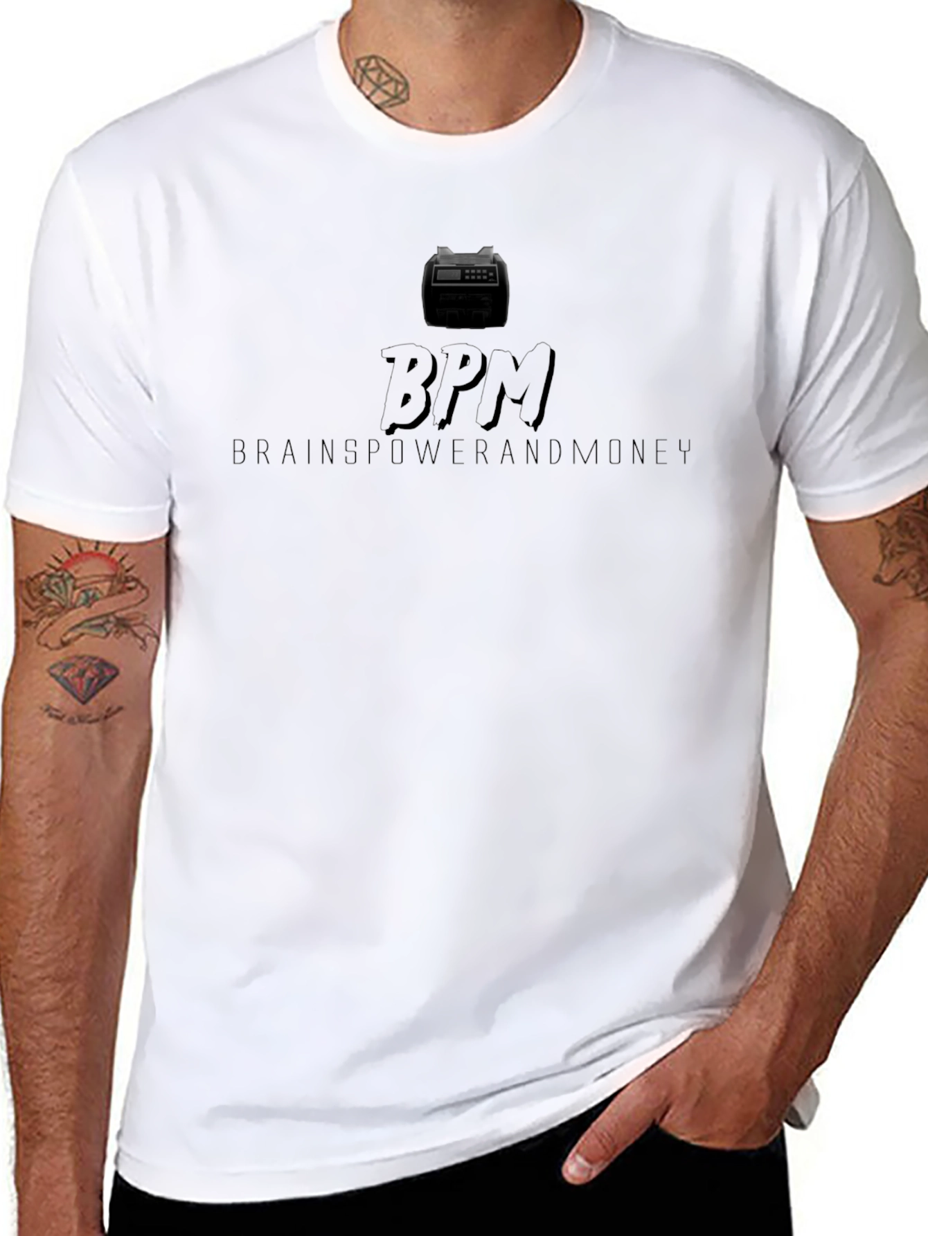 BPM Brainpower & Money Black Graphic Tee