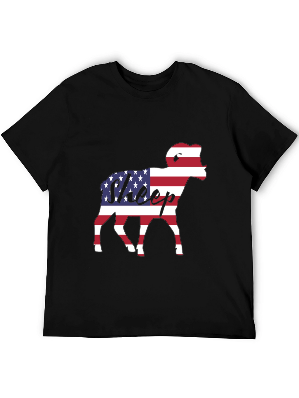 Patriotic Sheep T-Shirt - USA Flag Graphic Tee