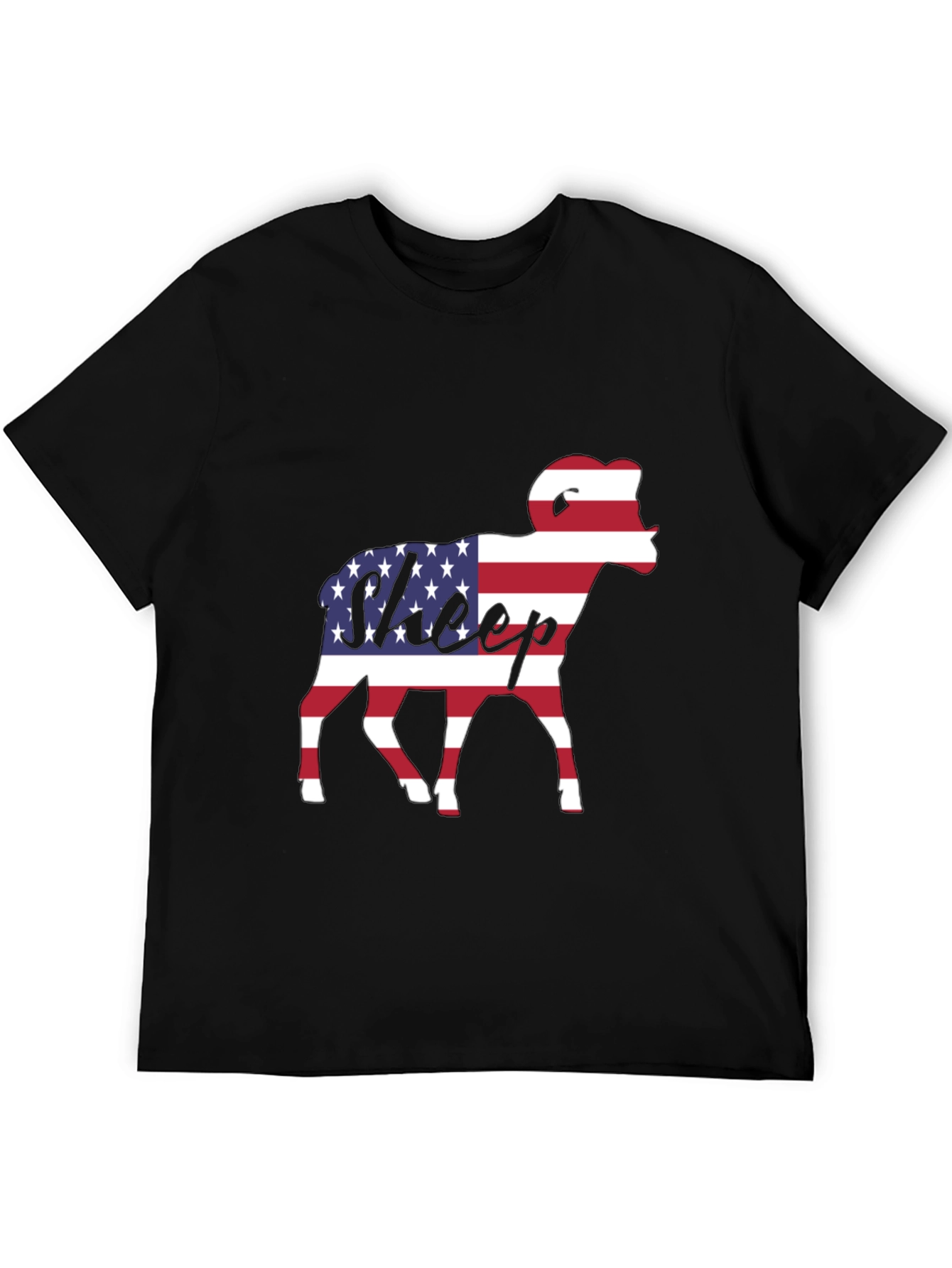 Patriotic Sheep T-Shirt - USA Flag Graphic Tee
