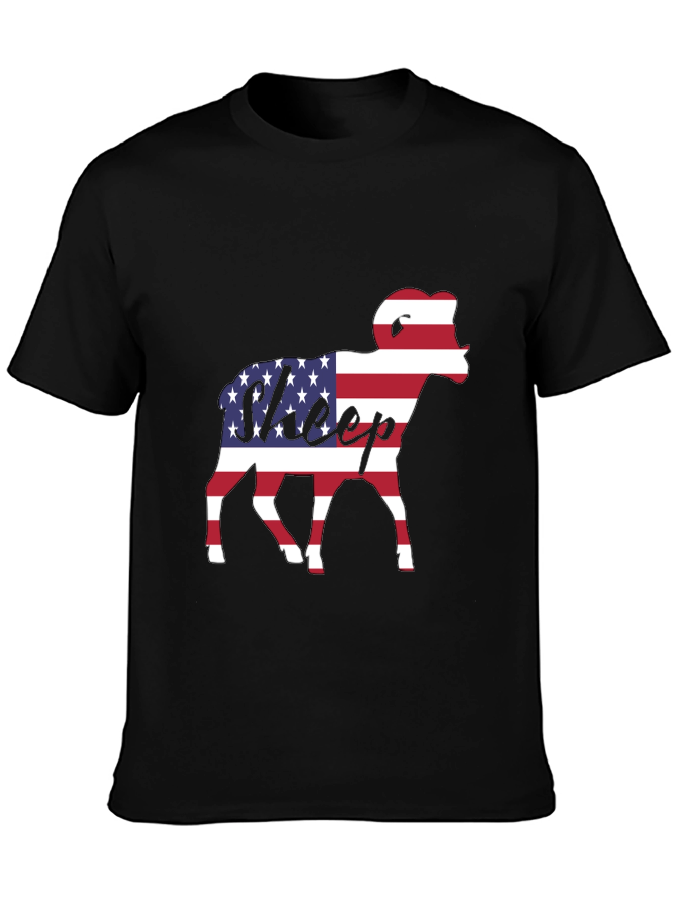 Patriotic Sheep T-Shirt - USA Flag Graphic Tee