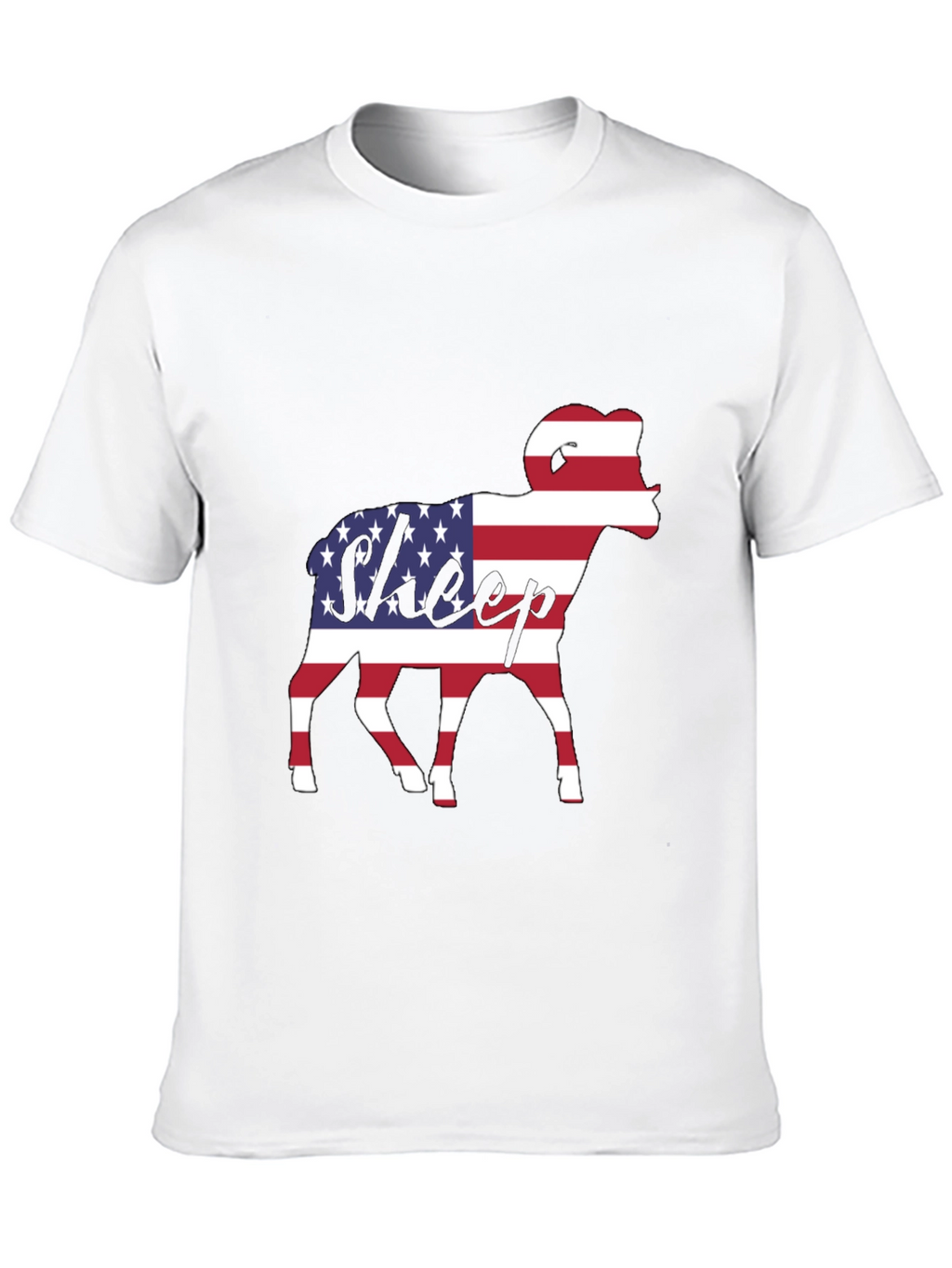 Patriotic Sheep T-Shirt - USA Flag Graphic Tee
