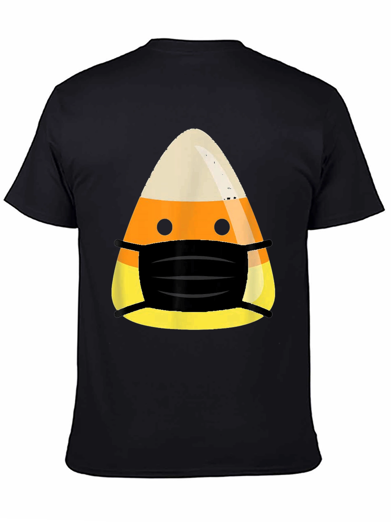 Candy Corn Mask T-Shirt: Spooky Season Essential
