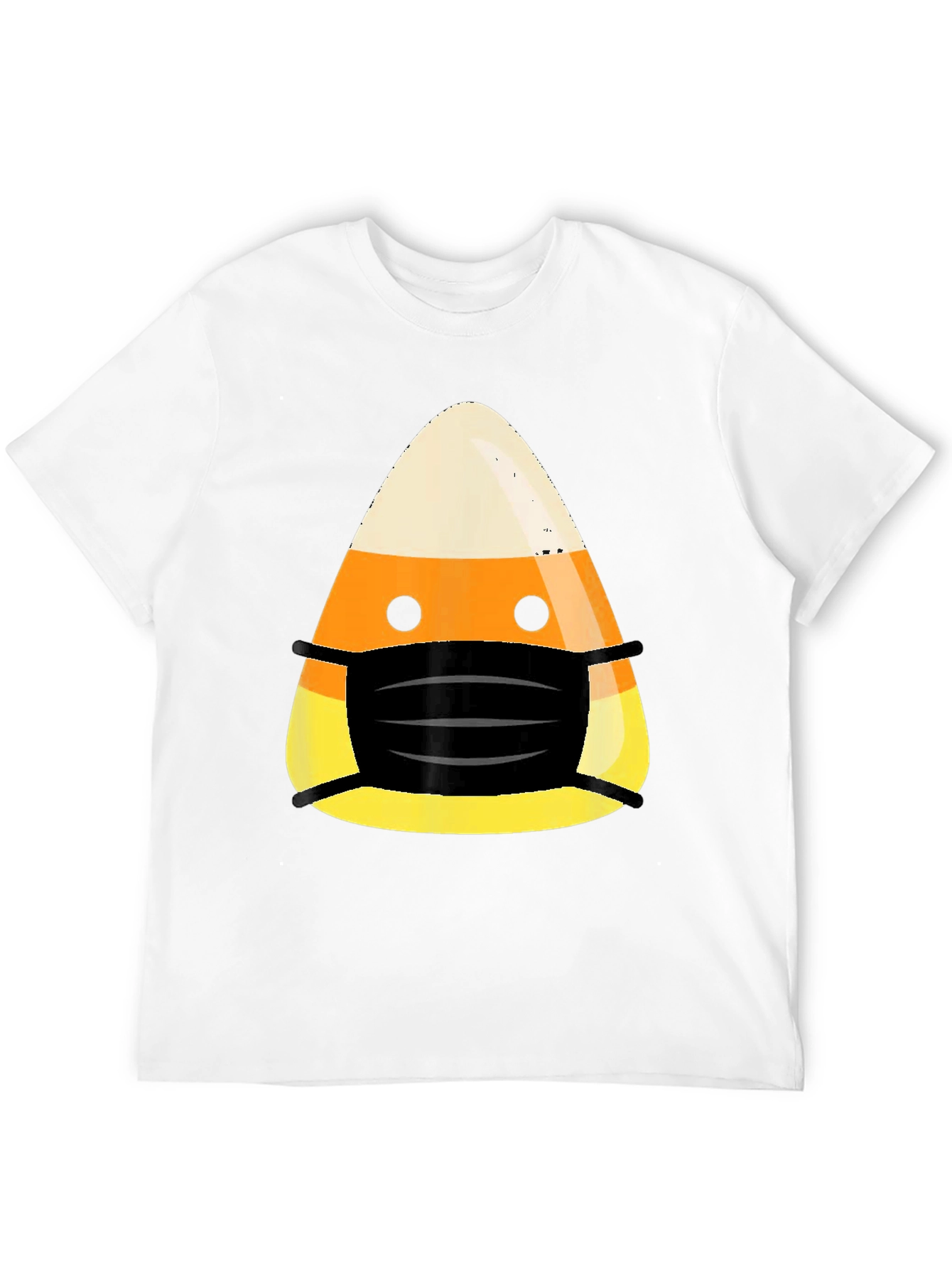 Candy Corn Mask T-Shirt: Spooky Season Essential